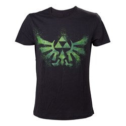 Zelda Triforce Logo Verde T-shirt Nera M Cheap