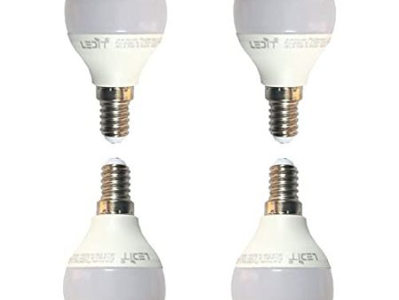 4 bombillas LED E14 de 5 W, luz cálida, duración de 25.000 horas 500 lúmenes bajo consumo para ahorro energético casquillo pequeño forma redonda A45 para lámparas, plafones mesitas de noche, lámparas Reacondicionado Cheap