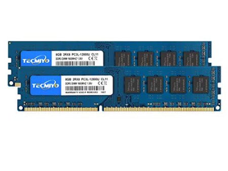 Tecmiyo Memoria RAM DDR3 16GB DDR3 8GB*2 RAM PC3-12800U 1600MHZ PC3L-12800 DDR3L 1600 UDIMM CL11 1.35V 1.5V 240Pin Non-ECC Unbuffered 2RX8 Dual Rank Reacondicionado For Cheap