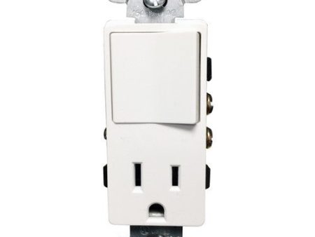 Commercial Grade Decorative Single Pole Switch Receptacle Rocker Switch -White 15A-125V For Discount