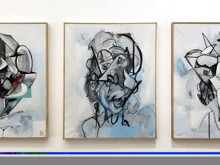 Wyatt Mills: Face Studies Diptych For Sale