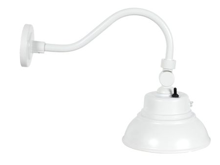 LED 10  Gooseneck Barn Light, 3000 Lumens, 25W, 120-277V, CCT Selectable 3000K 4000K 5000K, White Finish Online Hot Sale