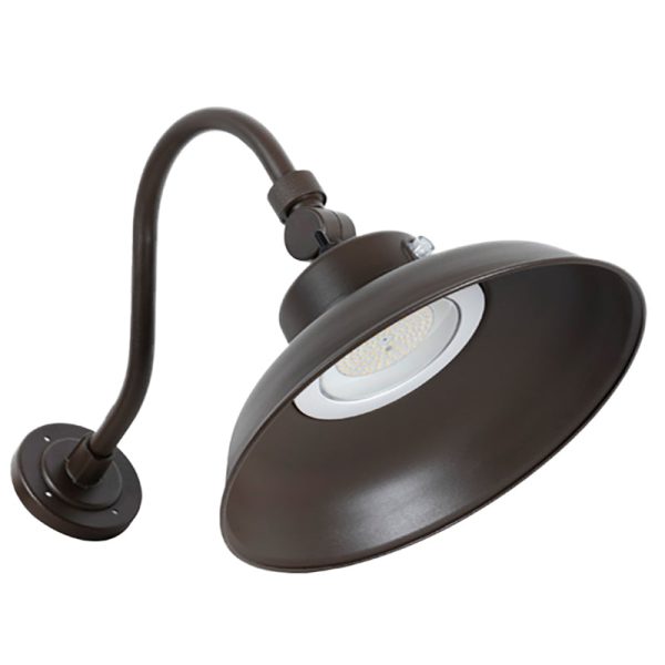 LED 14  Gooseneck Barn Light, 4800 Lumens, 40W, 120-277V, CCT Selectable 3000K 4000K 5000K, Dark Brown Finish Fashion