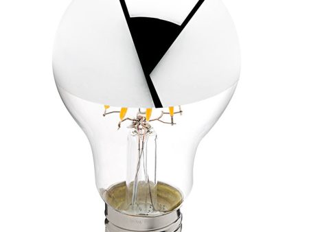 Filament A19 LED Half Mirror 4 watt Bulb, 120V For Discount