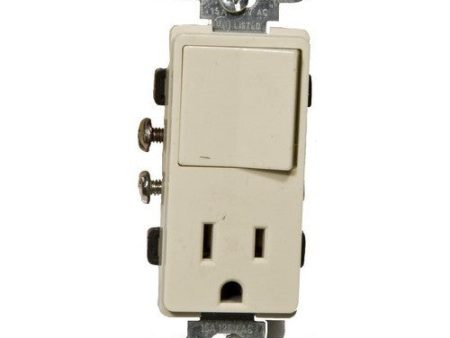 Commercial Grade Decorative Single Pole Switch Receptacle Rocker Switch -Ivory 15A-125V Discount