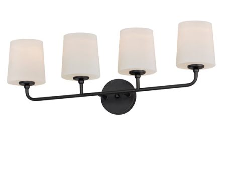 Bristol 4-Light Bath Vanity (Available in Black, Satin Brass, and Satin Nickel) For Cheap