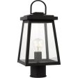 Founders 1 Light 17  Black Outdoor Post Lantern For Sale