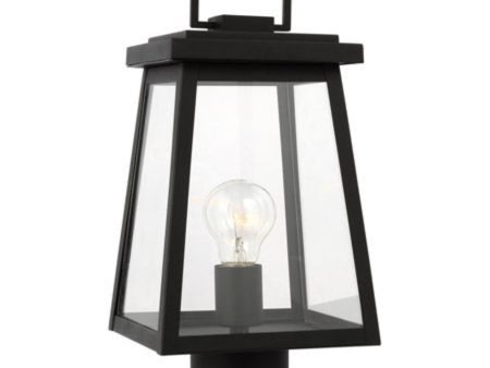 Founders 1 Light 17  Black Outdoor Post Lantern For Sale