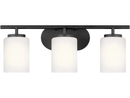 Oslo 3 Light 20  Midnight Black Vanity Light on Sale