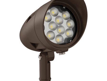 LED X-Gen Bullet Flood Light, 15 Watt, 1800 Lumens, 3000K, 4000K, or 5000K, 120-277V, Dark Bronze Finish Online Sale