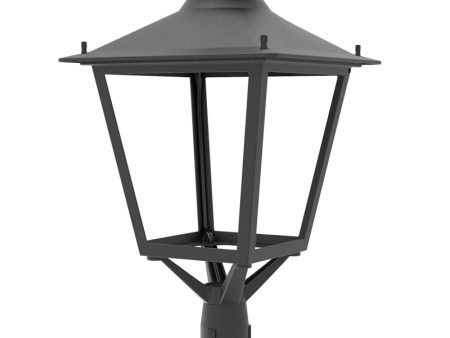 24 X14  SQ Garden Post Coach Light, 9000 Lumens, 60W 80W 100W Selectable, 120-277V, CCT Selectable 3000K 4000K 5000K, Black Finish on Sale