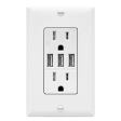 5.8A USB Three Type A Wall Outlet Charger  with 15A Tamper-Resistant Receptacle Online Sale