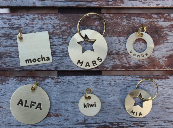 Star-Shaped Cutout Brass Pet ID Tag | Custom Engraved Name Tag Online now