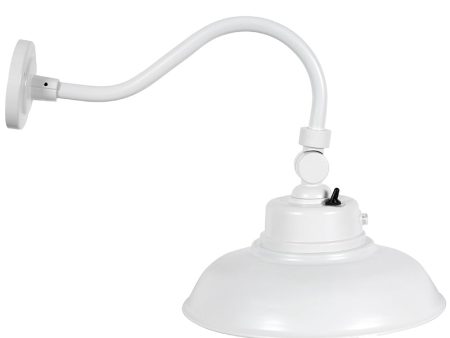 LED 14  Gooseneck Barn Light, 4800 Lumens, 40W, 120-277V, CCT Selectable 3000K 4000K 5000K, White Finish Online