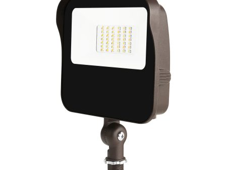 LED Flood Light, 15W, 2300 Lumens, 120-277V, CCT Selectable, Dark Bronze For Sale