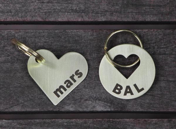 Heart-Shaped Brass Pet ID Tag | Personalized Engraved Dog Tag Online Hot Sale