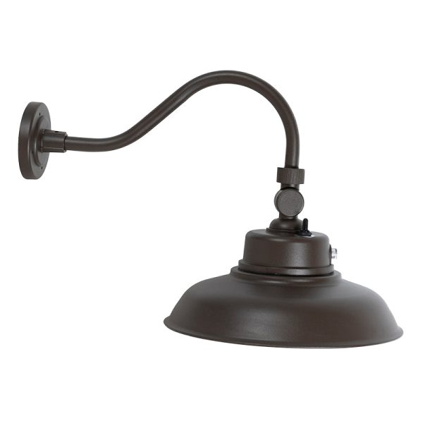 LED 14  Gooseneck Barn Light, 4800 Lumens, 40W, 120-277V, CCT Selectable 3000K 4000K 5000K, Dark Brown Finish Fashion