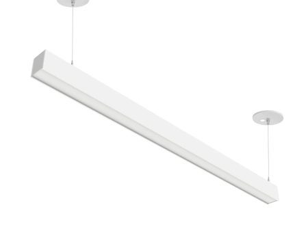 4 FT Linear Suspended LED Beam, 4600 Lumen Max, 40W, CCT Selectable, 0-10V Dimmable, 120-277V, Transparent Frosted Housing, Power Feed Cable Included Online