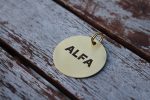 Round Brass Pet ID Tag | Personalized Engraved Dog Tag Fashion